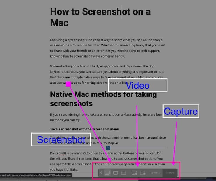 what is command for screenshot on mac