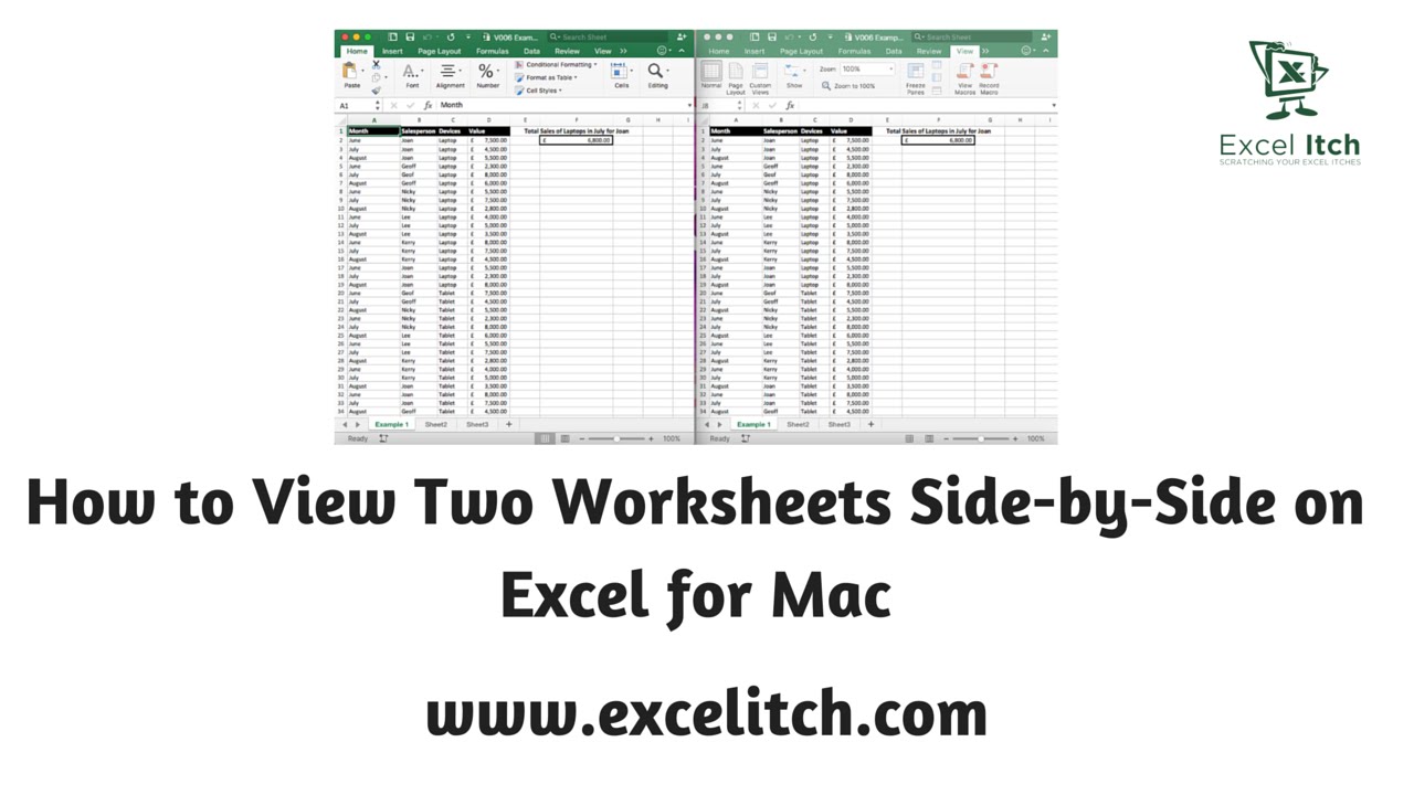 excel for mac switch between worksheets